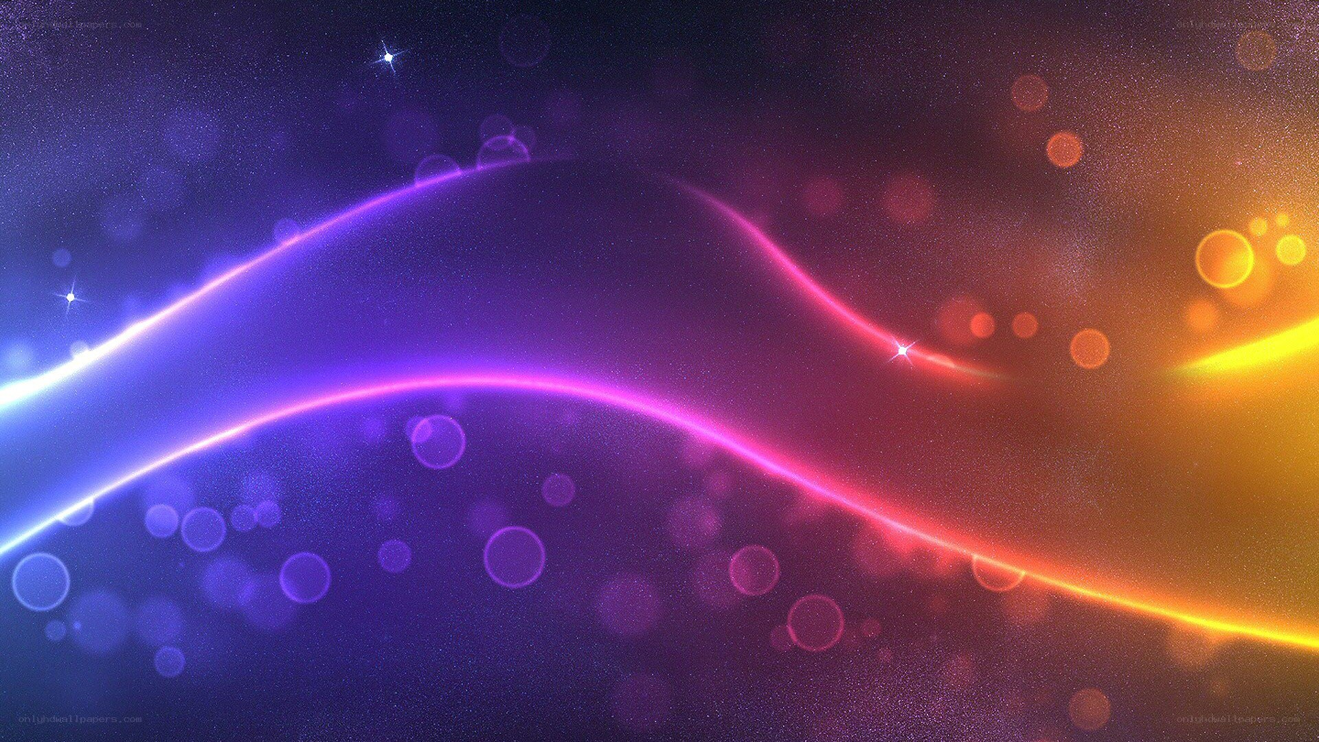 colorful light waves in space