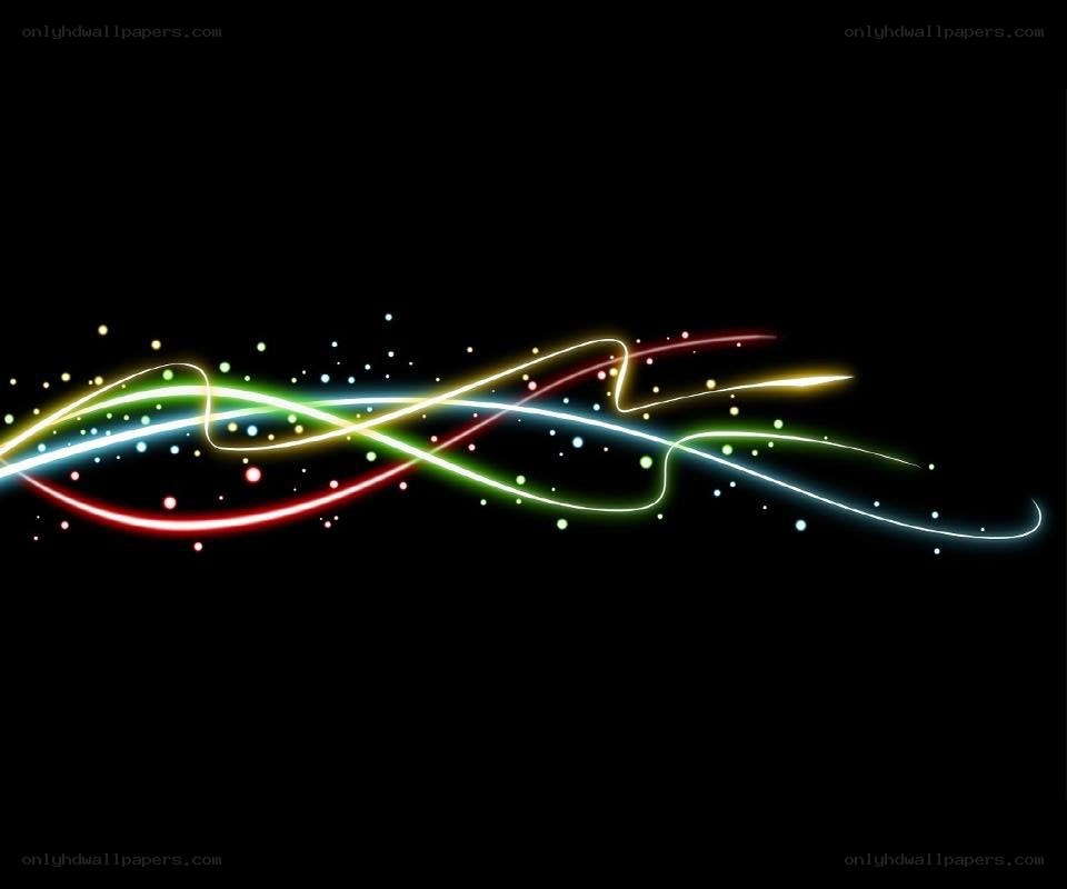 colorful light waves on black