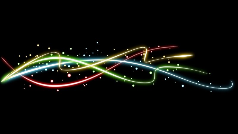 Colorful light waves on black