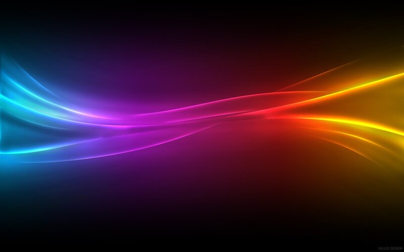 Colorful Light Waves — Purple, Dynamic, Abstract, Dark Background
