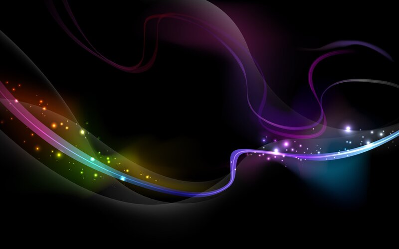 Colorful Light Waves — Purple, Dynamic, Abstract, Light Trails, Sparkles