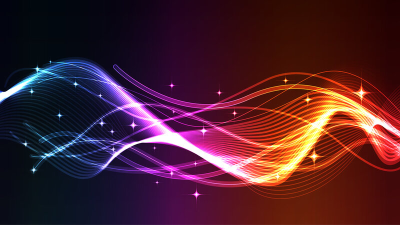 Colorful Light Waves — Purple, Dynamic, Abstract, Stars