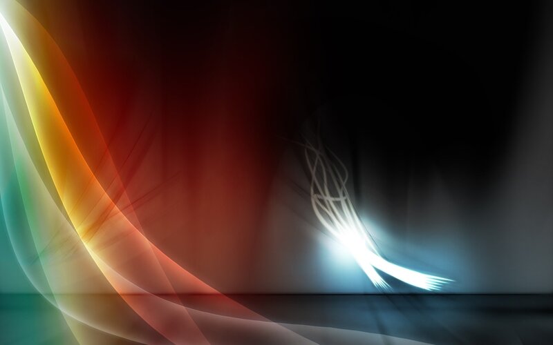 Colorful Light Waves — Red, Dynamic, Abstract, Curves, Glow