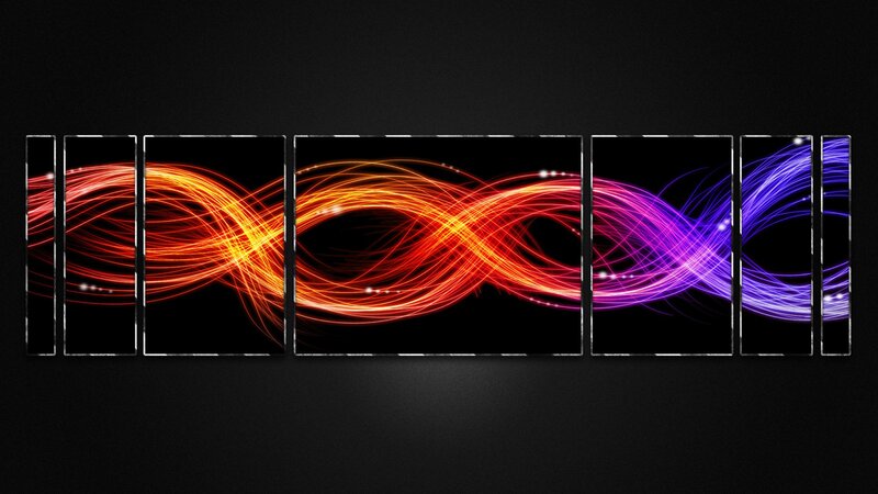 Colorful Light Waves — Red, Dynamic, Abstract, Light Trails