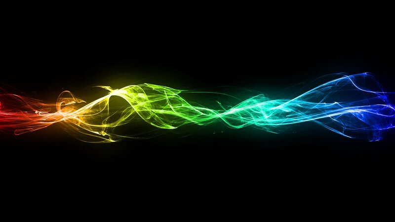 Colorful Light Waves — Red, Dynamic, Abstract, Smoke