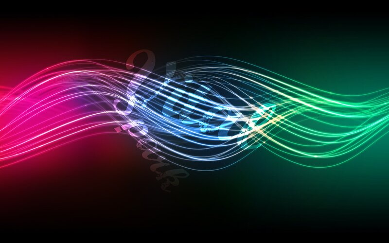 Colorful Light Waves — Red, Dynamic, Digital Art