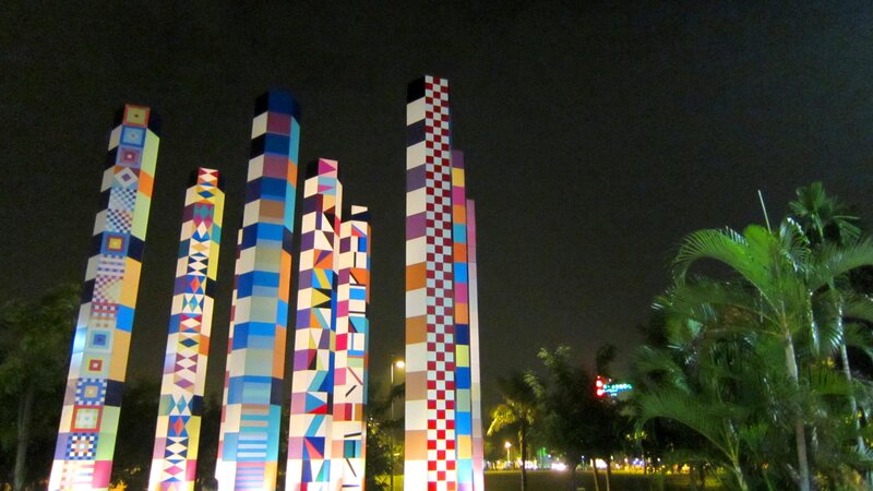 Colorful Lighted Pillars