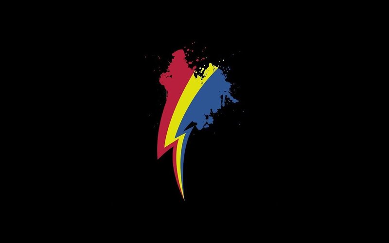Colorful Lightning Bolt — Red