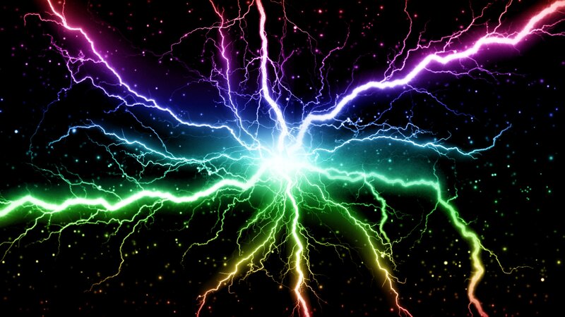 Colorful Lightning Bolts — Green