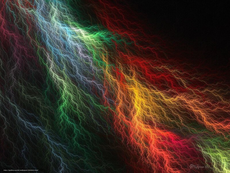 Colorful Lightning Bolts — Red, Dramatic