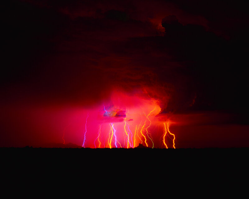 Colorful lightning storm