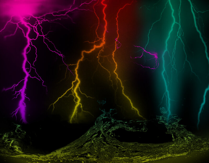 Colorful Lightning Strikes