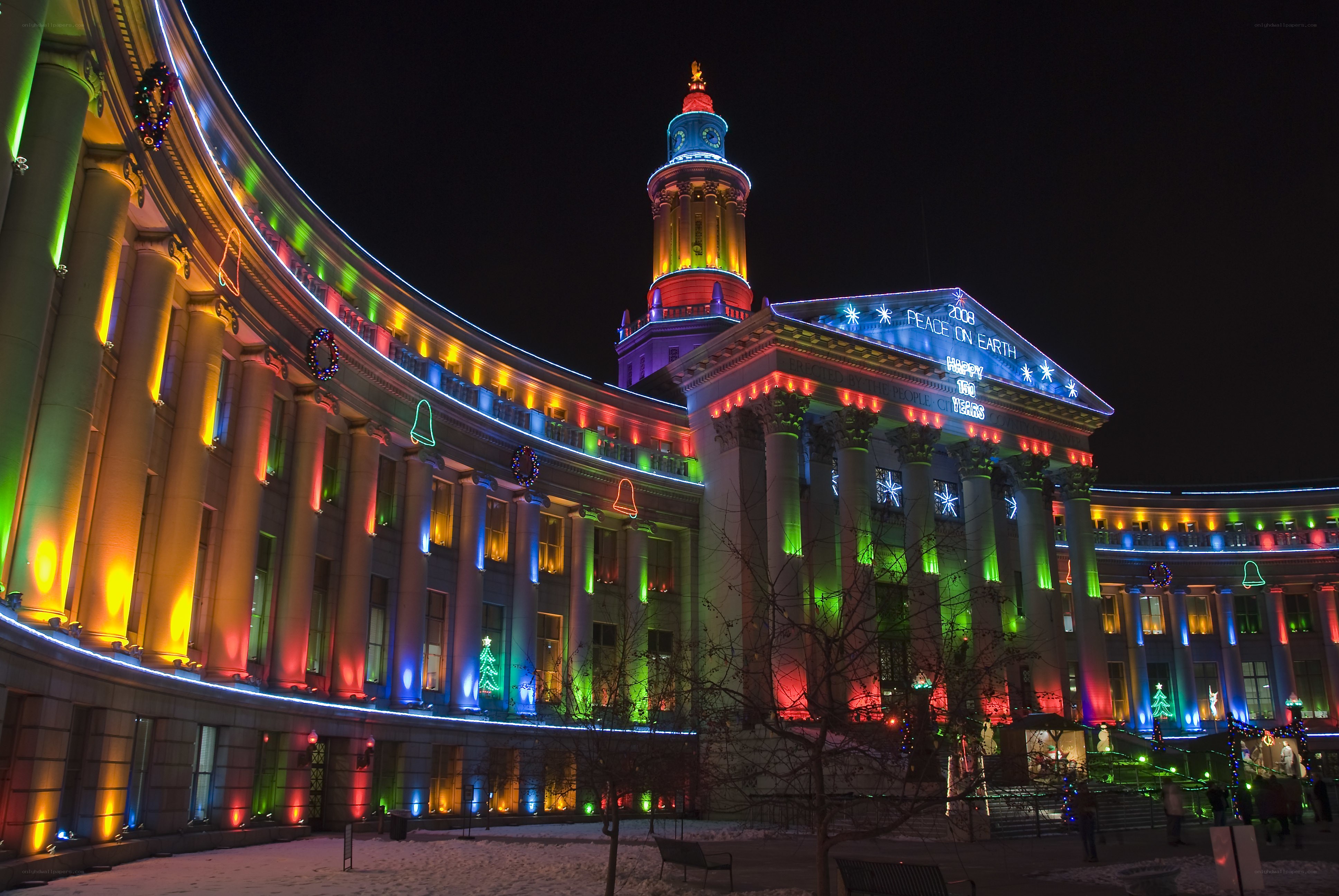 Colorful lights on a building
