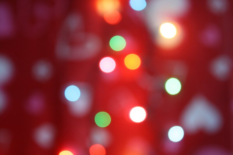 Colorful Lights on Red