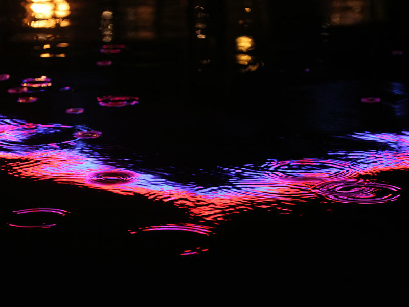 colorful lights on water