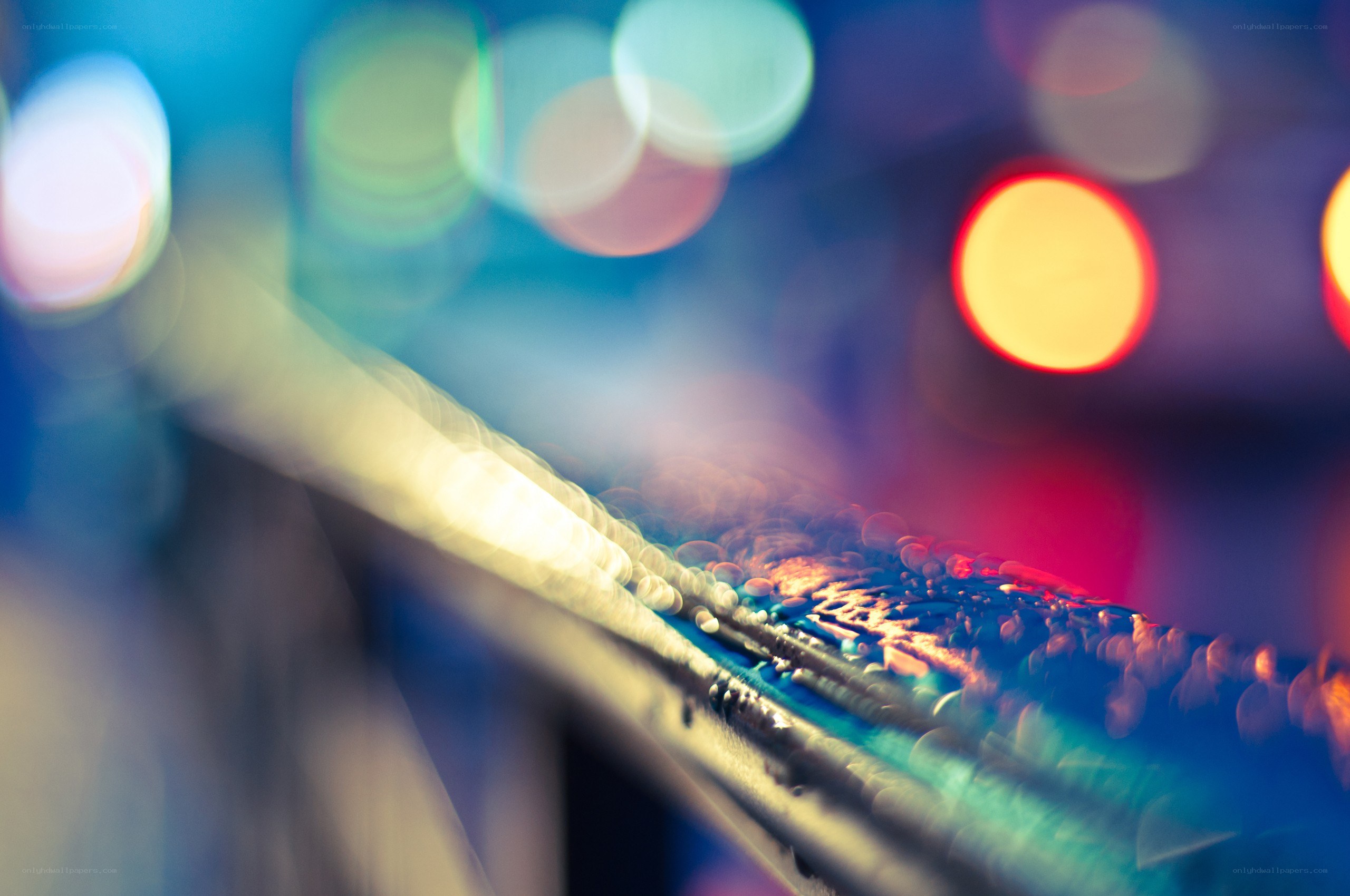 colorful lights on wet surface