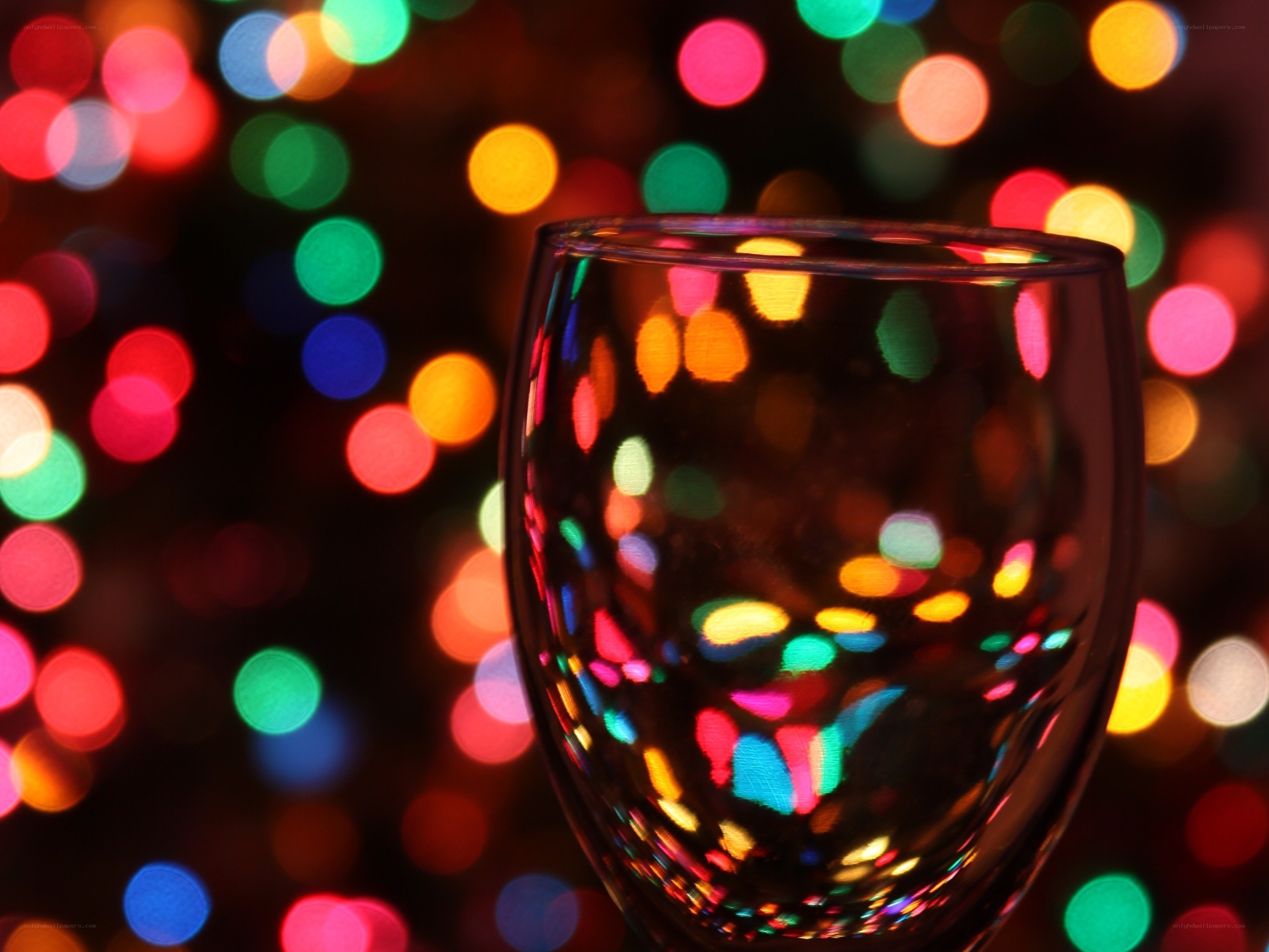 Colorful lights through a glass