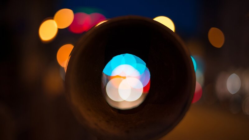 colorful lights through a tube