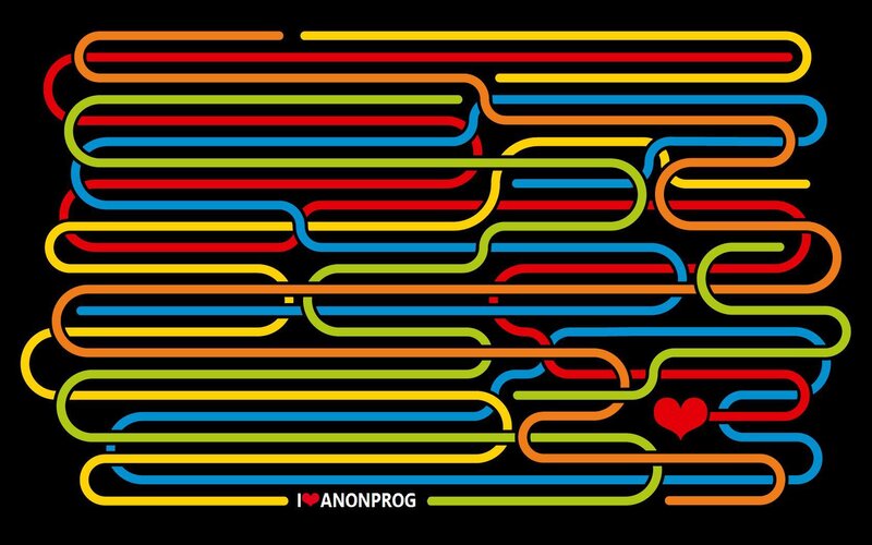 Colorful line art with text