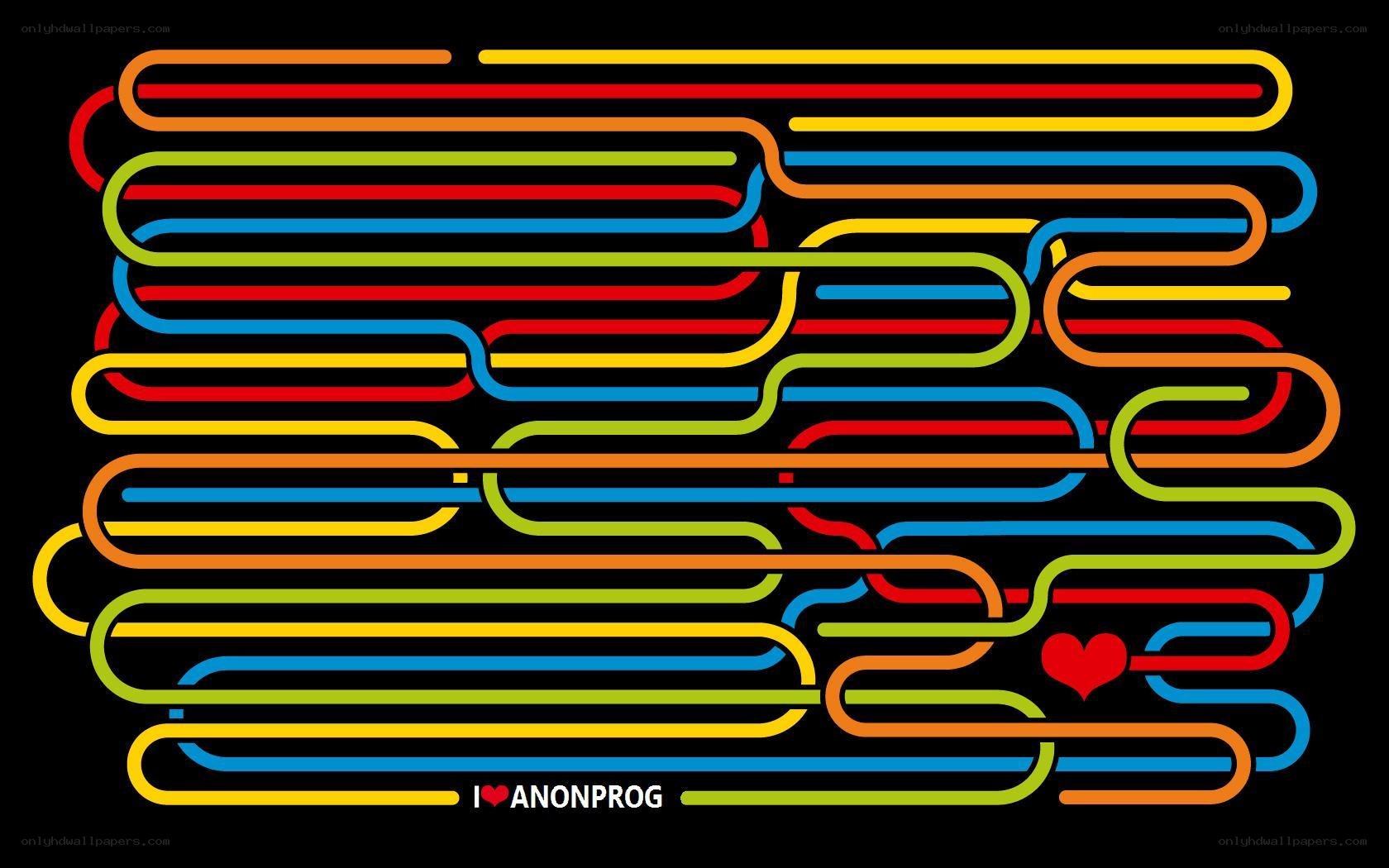 Colorful line art with text
