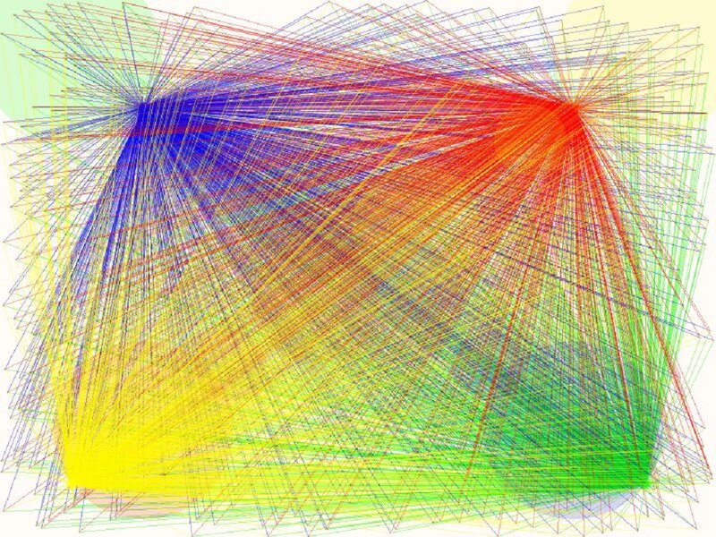 Colorful Line Pattern — Red