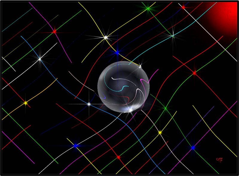 Colorful Lines and Sphere