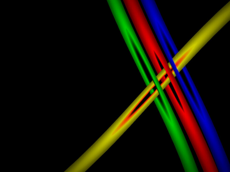 colorful lines crossing on black