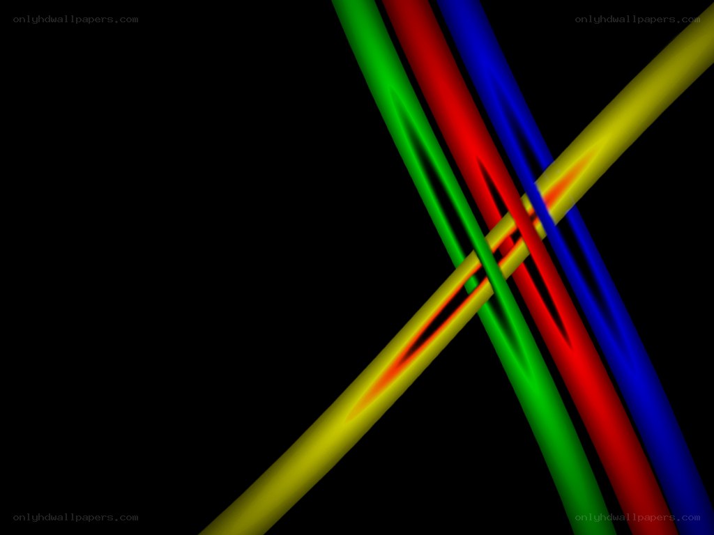 colorful lines crossing on black