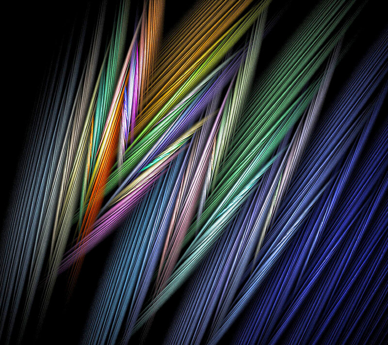 Colorful Lines on Black — Blue
