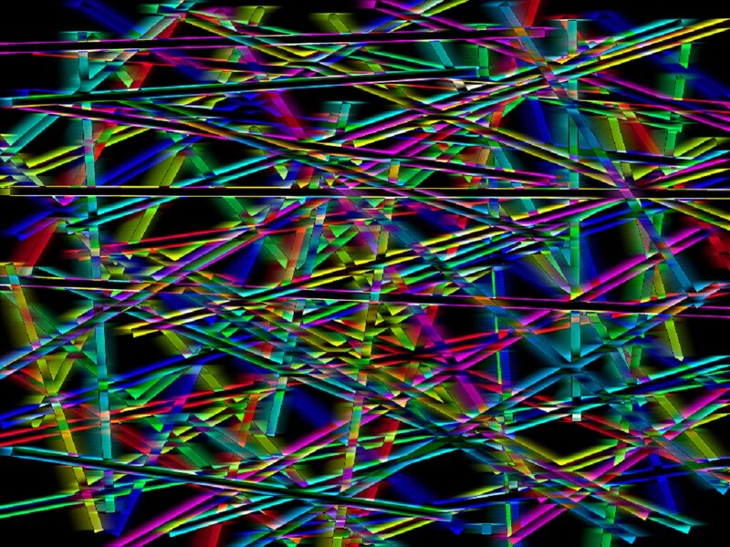 Colorful Lines on Black — Green