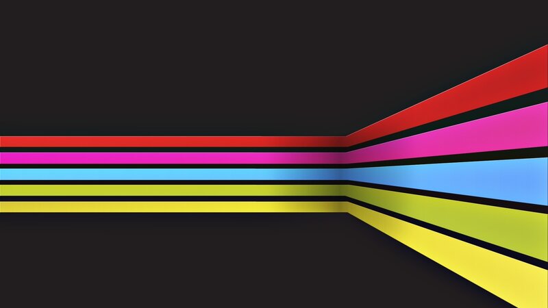 Colorful Lines on Black — Minimalist, Abstract