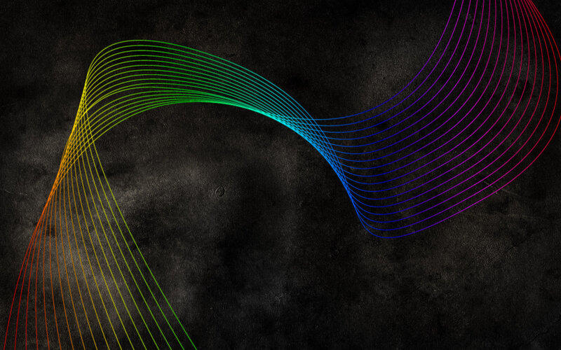 Colorful Lines on Dark Background — Black, Dynamic, Abstract, Curves