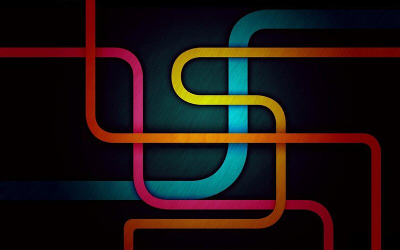 Colorful Lines on Dark Background — Black, Dynamic, Abstract