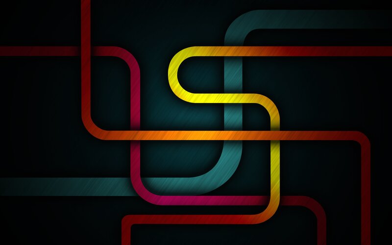 Colorful Lines on Dark Background — Black