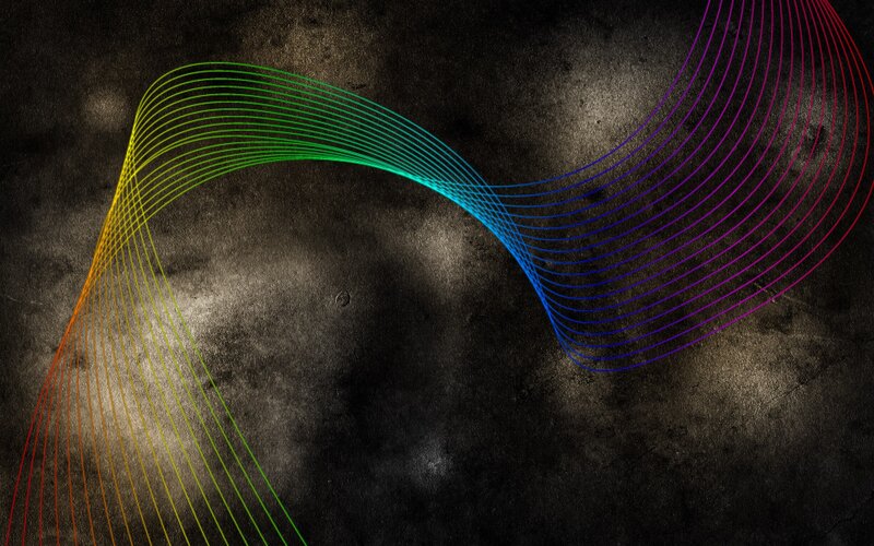 Colorful Lines on Dark Surface — Green