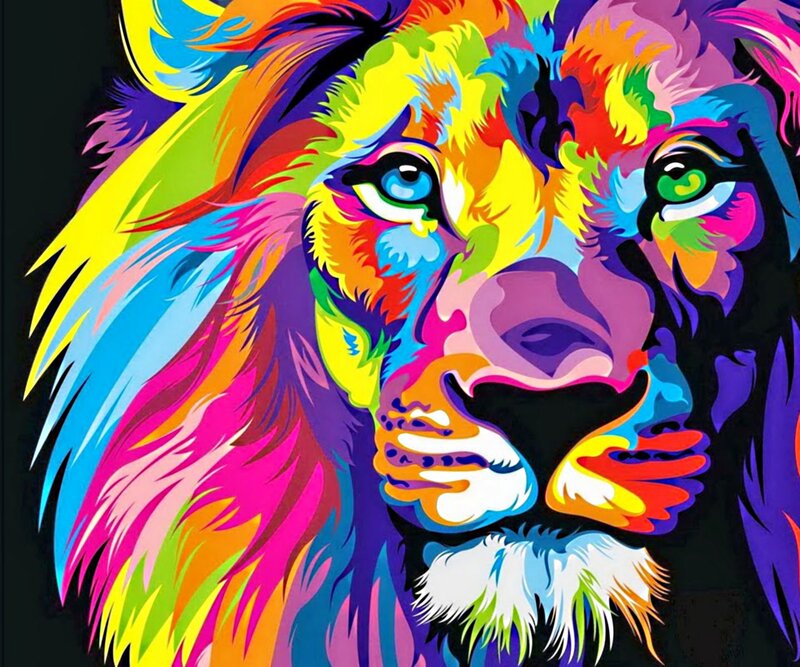 Colorful Lion Head