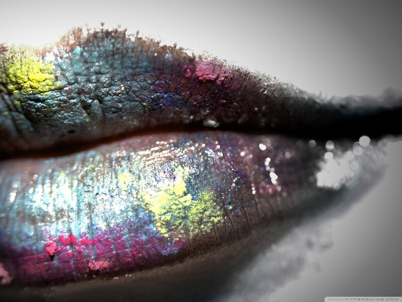 colorful lips close-up
