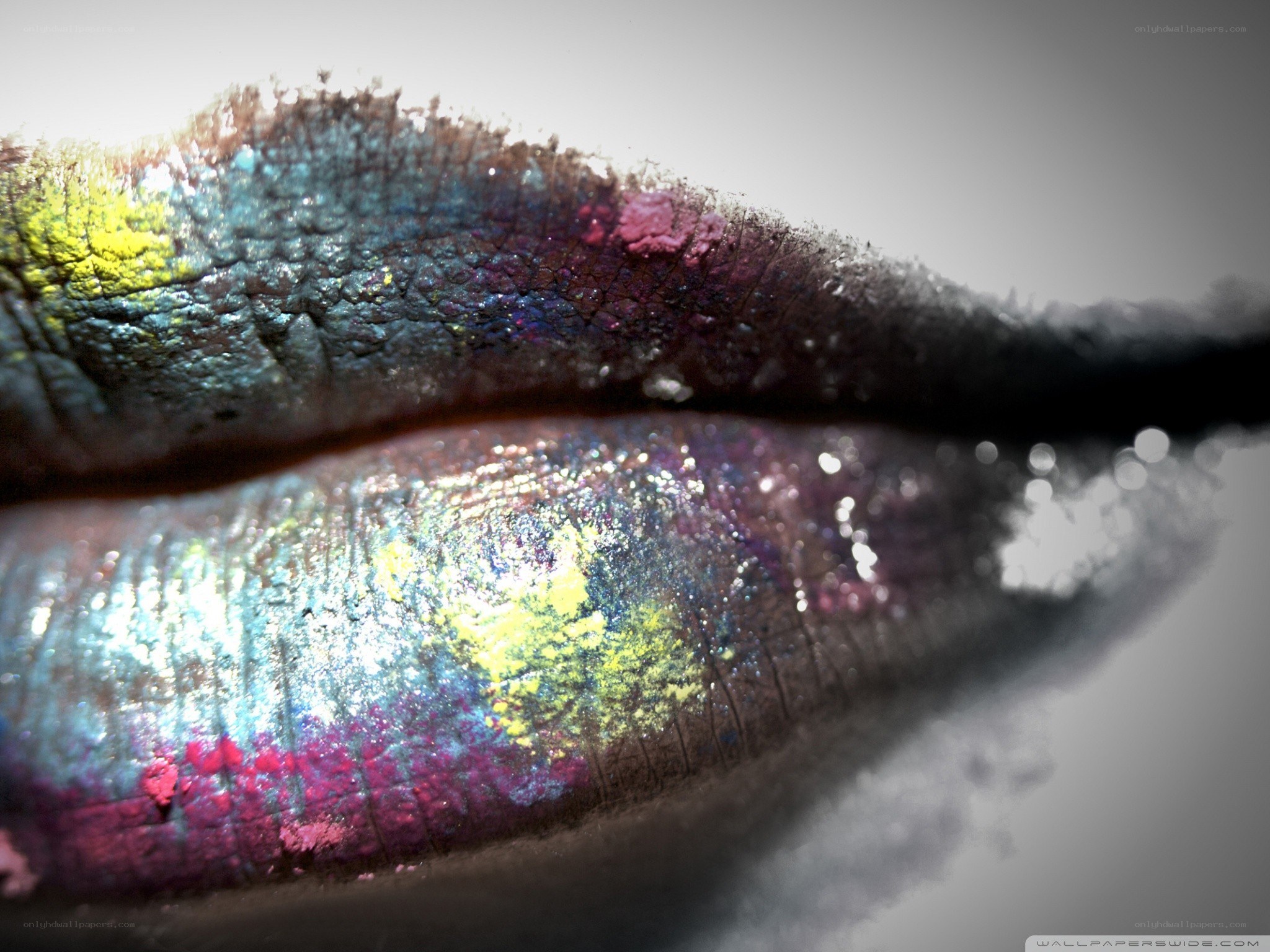 colorful lips close-up