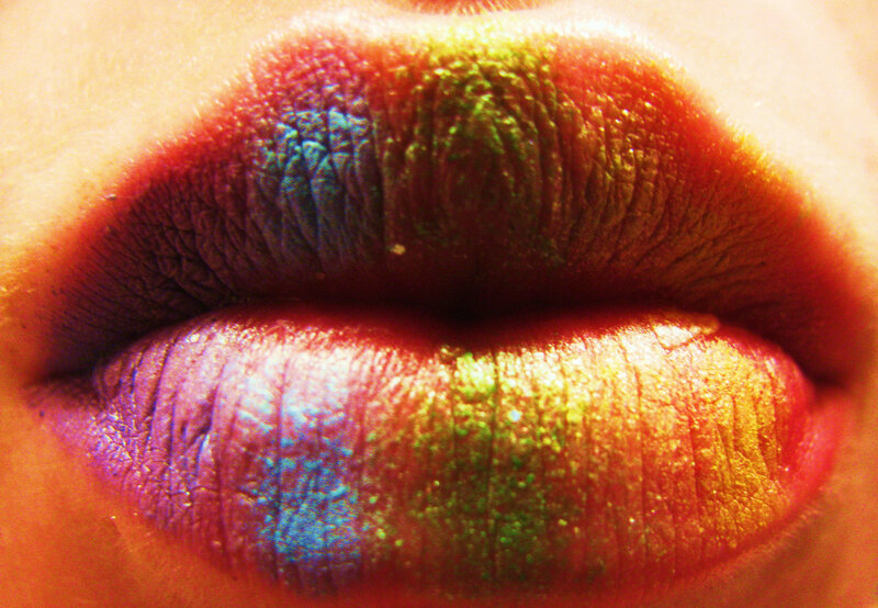 colorful lips close-up