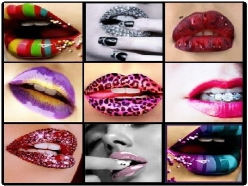 colorful lips collage