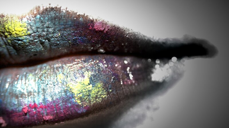 Colorful Lips with Glitter — Purple, Dramatic
