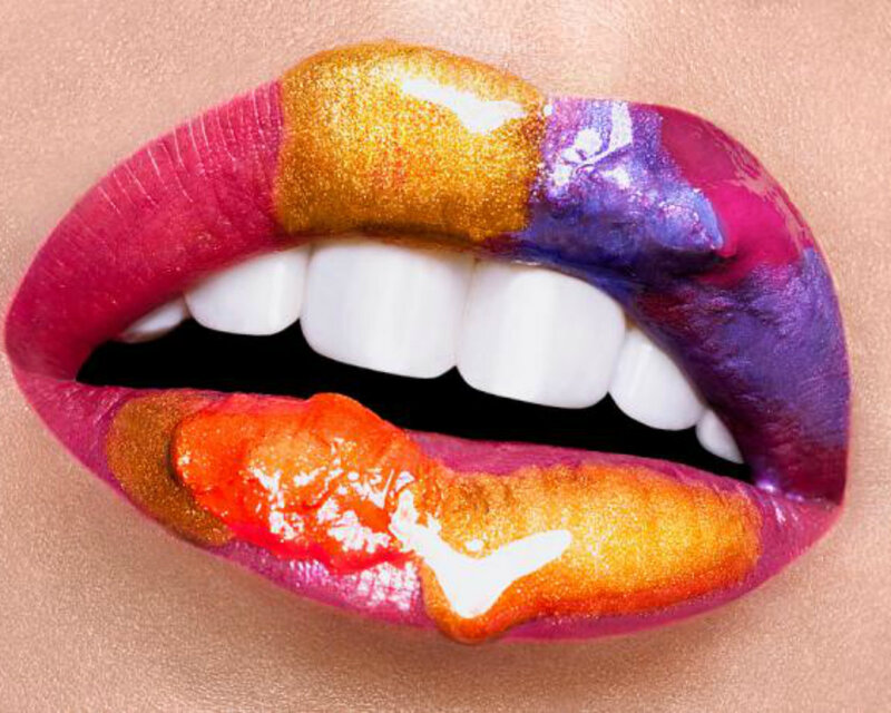 Colorful Lips with Makeup — Pink