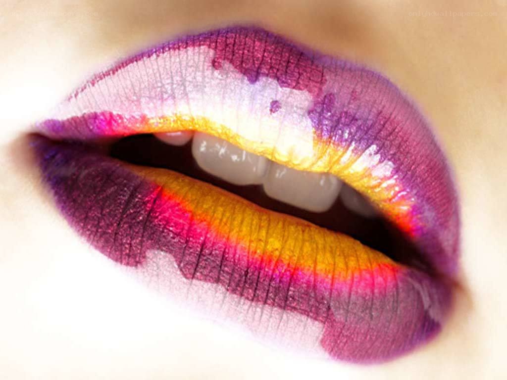 colorful lips with vibrant makeup