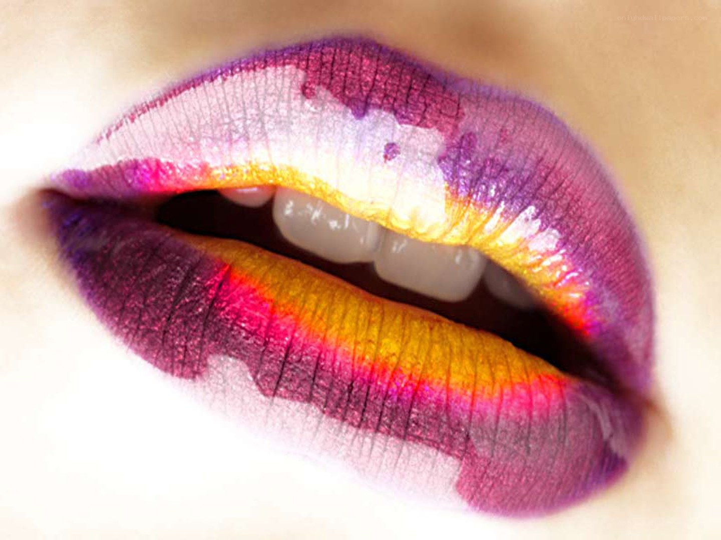 colorful lips with vibrant makeup
