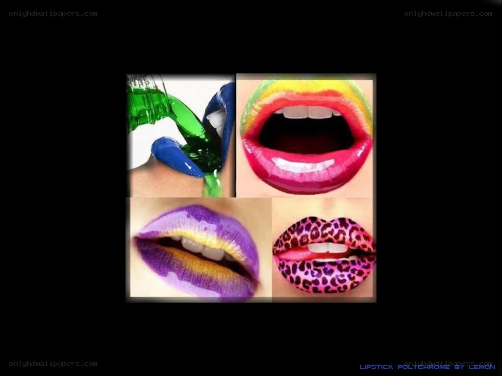 colorful lipstick art collage