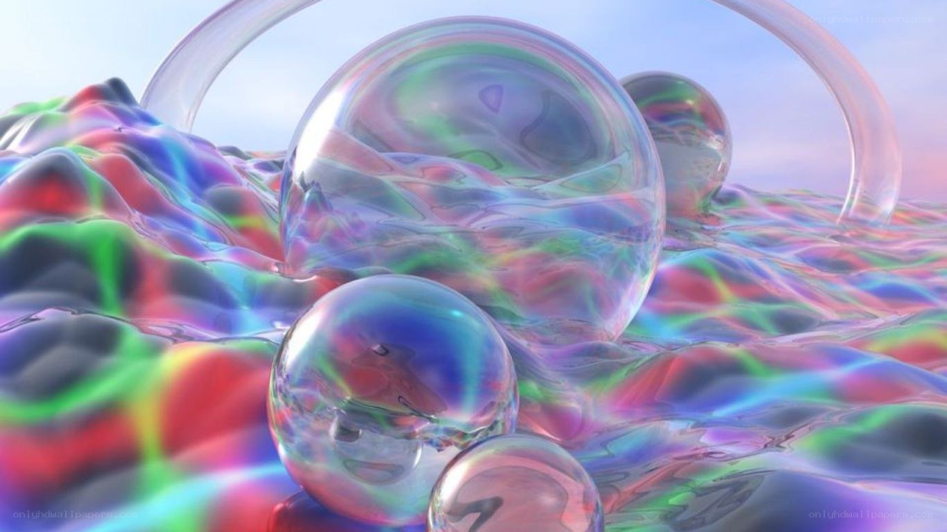 Colorful liquid bubbles
