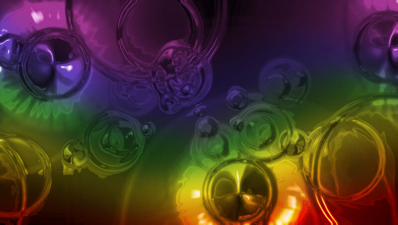 Colorful liquid bubbles