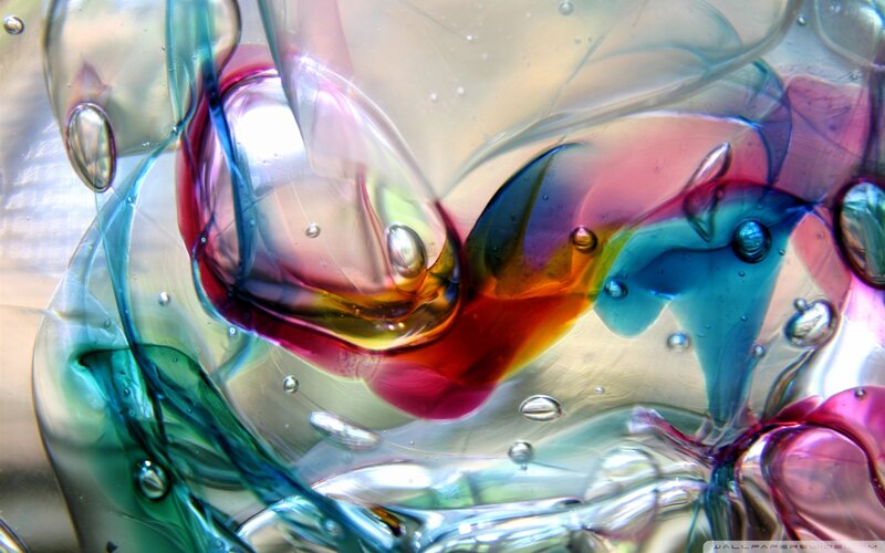 Colorful Liquid Bubbles — Blue, Fluid