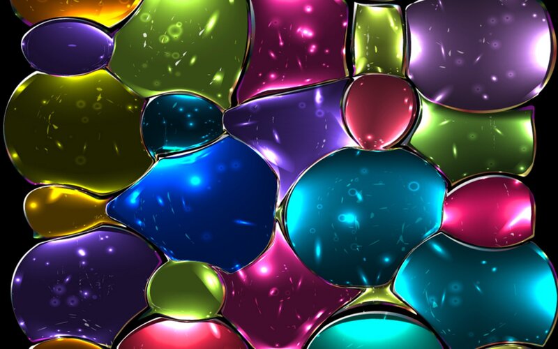 Colorful Liquid Bubbles — Blue, Vibrant
