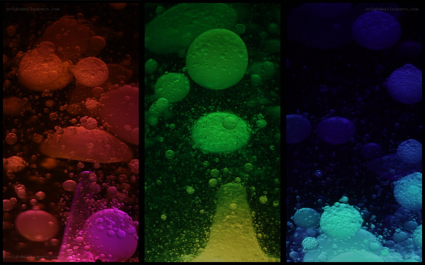 Colorful liquid bubbles